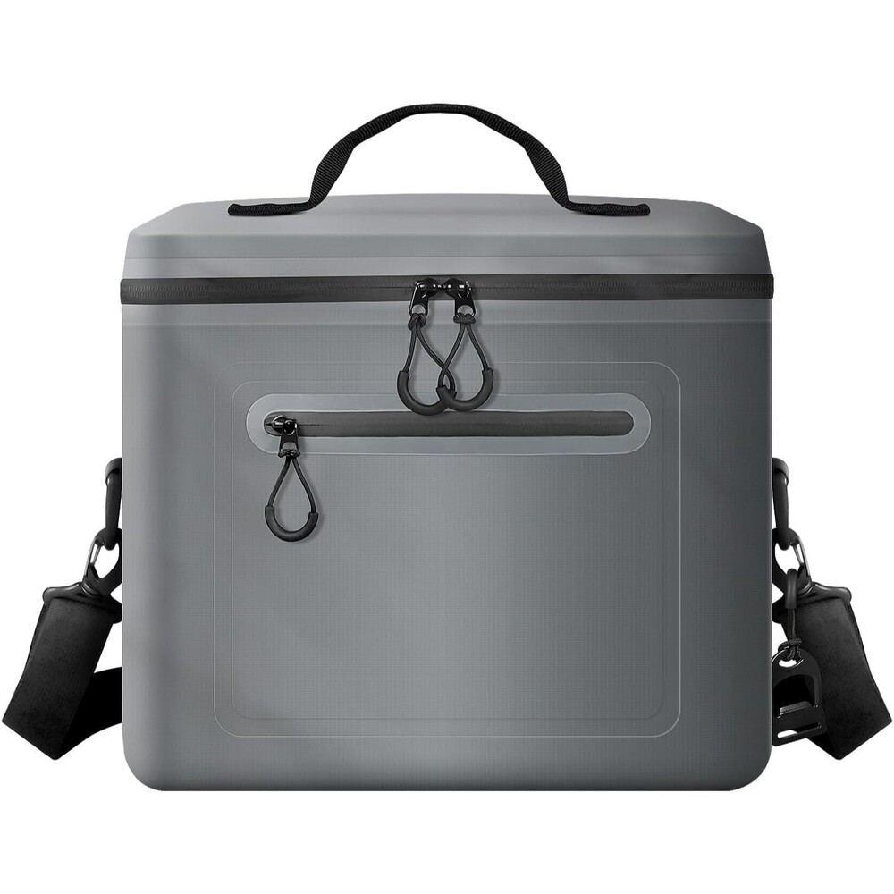 RANDUN Insulated Cooler Bag 16 CAN Collapsible Lunch Picnic Beach Travel Gray